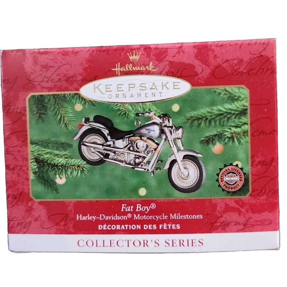Hallmark Keepsake Ornament 2000 Harley-Davidson Fat Boy Motorcycle Milestones 2